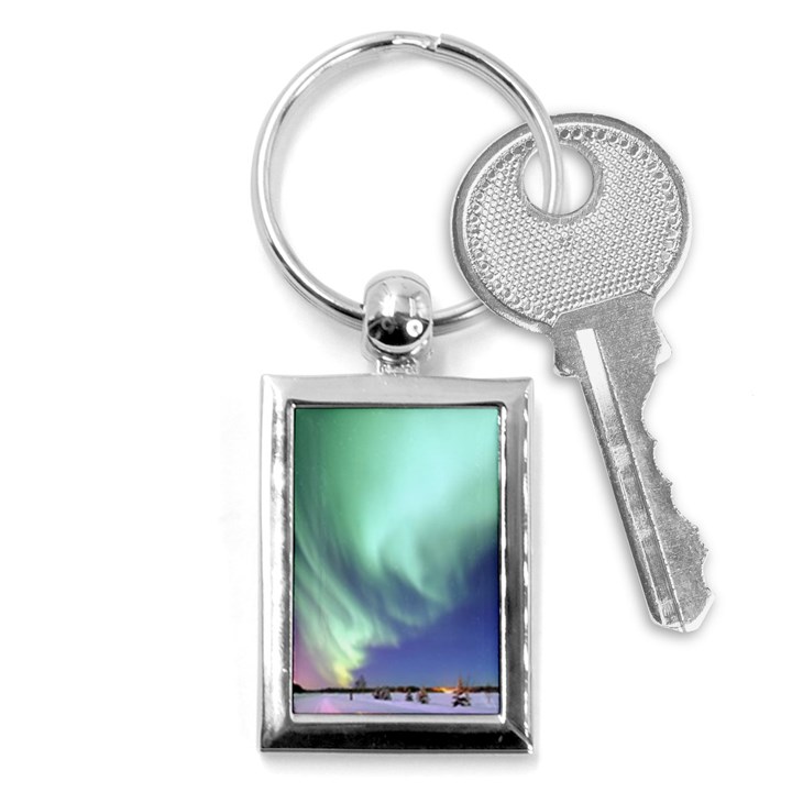 Aurora Borealis Alaska Space Key Chain (Rectangle)