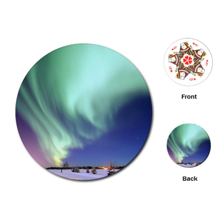 Aurora Borealis Alaska Space Playing Cards Single Design (Round)