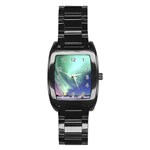 Aurora Borealis Alaska Space Stainless Steel Barrel Watch Front