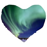 Aurora Borealis Alaska Space Large 19  Premium Flano Heart Shape Cushions Front