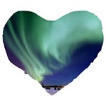 Aurora Borealis Alaska Space Large 19  Premium Flano Heart Shape Cushions Back