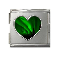 Aurora Borealis Northern Lights Mega Link Heart Italian Charm (18mm) by Ket1n9