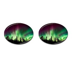 Aurora Borealis Northern Lights Cufflinks (oval) by Ket1n9