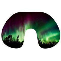 Aurora Borealis Northern Lights Travel Neck Pillow by Ket1n9