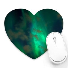 Northern Lights Plasma Sky Heart Mousepad by Ket1n9