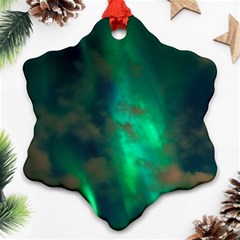 Northern Lights Plasma Sky Snowflake Ornament (two Sides) by Ket1n9