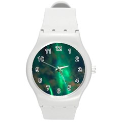 Northern Lights Plasma Sky Round Plastic Sport Watch (m) by Ket1n9