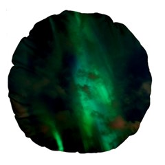 Northern Lights Plasma Sky Large 18  Premium Round Cushions by Ket1n9