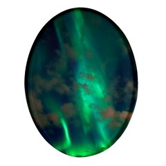 Northern Lights Plasma Sky Oval Glass Fridge Magnet (4 Pack) by Ket1n9