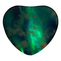 Northern Lights Plasma Sky Heart Glass Fridge Magnet (4 Pack) by Ket1n9