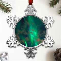 Northern Lights Plasma Sky Metal Small Snowflake Ornament by Ket1n9