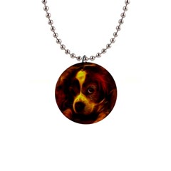 Cute 3d Dog 1  Button Necklace by Ket1n9