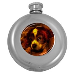 Cute 3d Dog Round Hip Flask (5 Oz) by Ket1n9