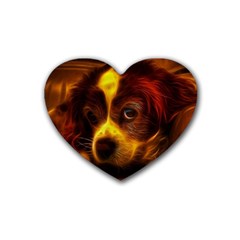 Cute 3d Dog Rubber Heart Coaster (4 Pack) by Ket1n9