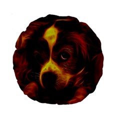 Cute 3d Dog Standard 15  Premium Round Cushions by Ket1n9