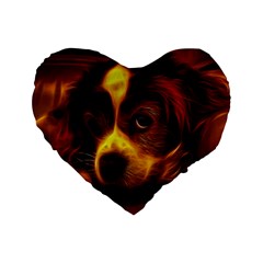 Cute 3d Dog Standard 16  Premium Flano Heart Shape Cushions by Ket1n9