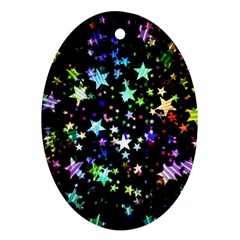 Christmas Star Gloss Lights Light Ornament (oval) by Ket1n9