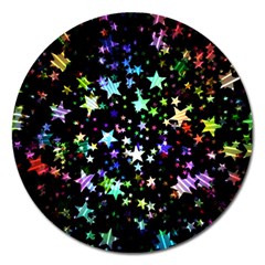 Christmas Star Gloss Lights Light Magnet 5  (round) by Ket1n9