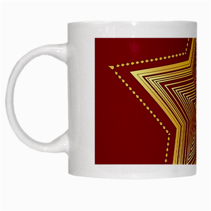 Christmas Star Seamless Pattern White Mug