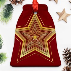 Christmas Star Seamless Pattern Bell Ornament (two Sides) by Ket1n9