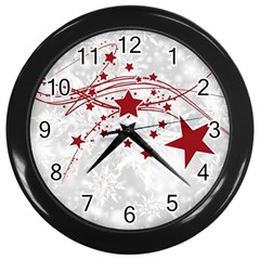 Christmas Star Snowflake Wall Clock (black) by Ket1n9