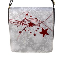 Christmas Star Snowflake Flap Closure Messenger Bag (l) by Ket1n9