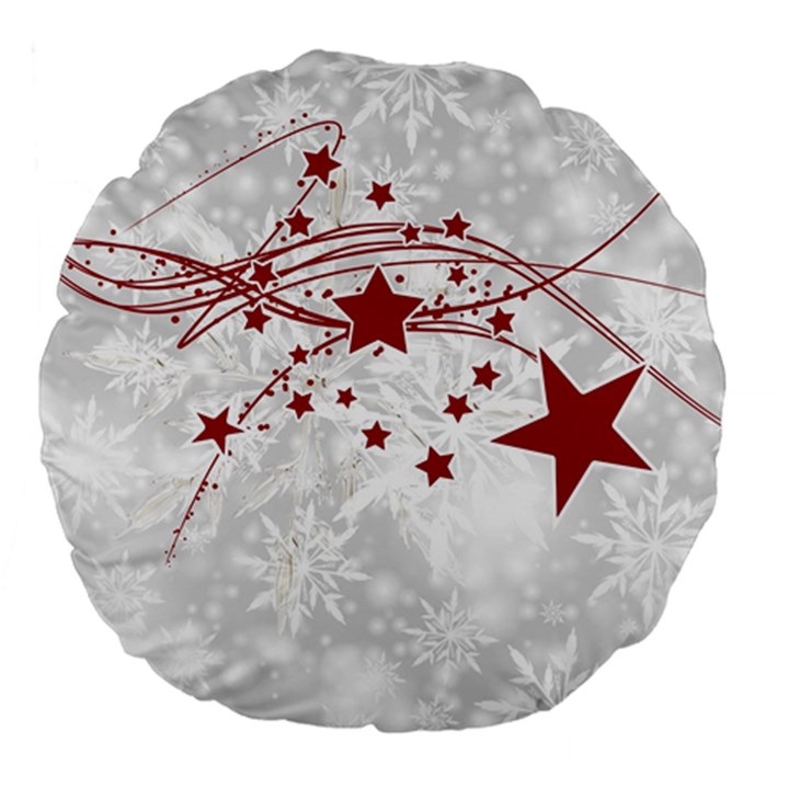 Christmas Star Snowflake Large 18  Premium Flano Round Cushions