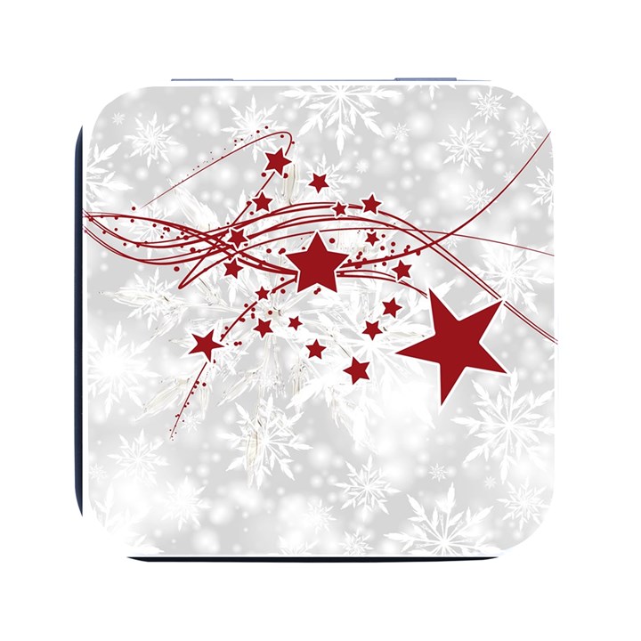 Christmas Star Snowflake Square Metal Box (Black)