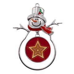 Christmas Star Seamless Pattern Metal Snowman Ornament