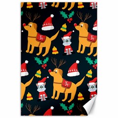 Funny Christmas Pattern Background Canvas 24  X 36  by Ket1n9