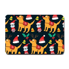 Funny Christmas Pattern Background Small Doormat by Ket1n9