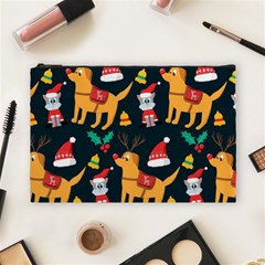 Funny Christmas Pattern Background Cosmetic Bag (large) by Ket1n9