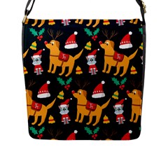 Funny Christmas Pattern Background Flap Closure Messenger Bag (l) by Ket1n9