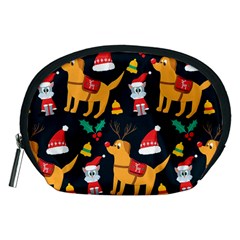 Funny Christmas Pattern Background Accessory Pouch (medium)