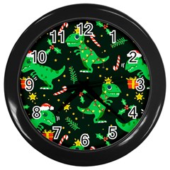 Christmas Funny Pattern Dinosaurs Wall Clock (black) by Ket1n9