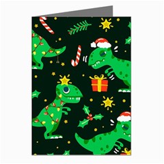 Christmas Funny Pattern Dinosaurs Greeting Cards (pkg Of 8) by Ket1n9