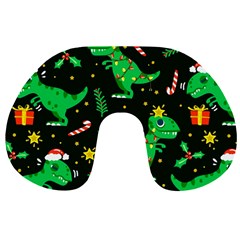 Christmas Funny Pattern Dinosaurs Travel Neck Pillow by Ket1n9