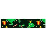 Christmas Funny Pattern Dinosaurs Small Premium Plush Fleece Scarf Front