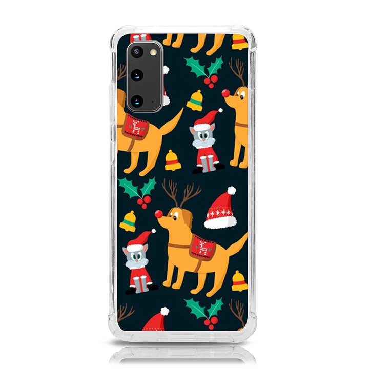 Funny Christmas Pattern Background Samsung Galaxy S20 6.2 Inch TPU UV Case