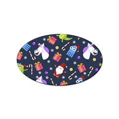 Colorful Funny Christmas Pattern Sticker (oval) by Ket1n9