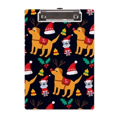 Funny Christmas Pattern Background A5 Acrylic Clipboard by Ket1n9