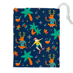 Colorful Funny Christmas Pattern Drawstring Pouch (4xl) by Ket1n9