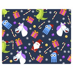 Colorful Funny Christmas Pattern Two Sides Premium Plush Fleece Blanket (medium) by Ket1n9