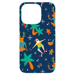 Colorful Funny Christmas Pattern Iphone 14 Pro Black Uv Print Case by Ket1n9