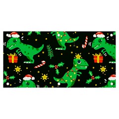 Christmas Funny Pattern Dinosaurs Banner And Sign 6  X 3  by Ket1n9