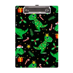 Christmas Funny Pattern Dinosaurs A5 Acrylic Clipboard by Ket1n9