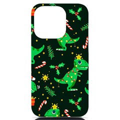 Christmas Funny Pattern Dinosaurs Iphone 14 Pro Black Uv Print Case by Ket1n9