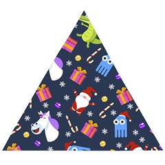 Colorful Funny Christmas Pattern Wooden Puzzle Triangle