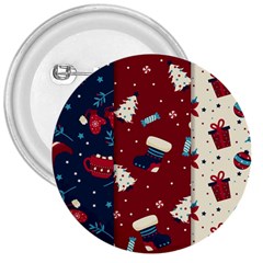 Flat Design Christmas Pattern Collection Art 3  Buttons by Ket1n9