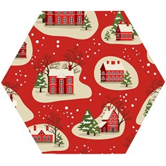 Christmas New Year Seamless Pattern Wooden Puzzle Hexagon by Ket1n9